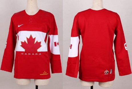 2014 Olympics Canada Blank Red Women’s Jersey