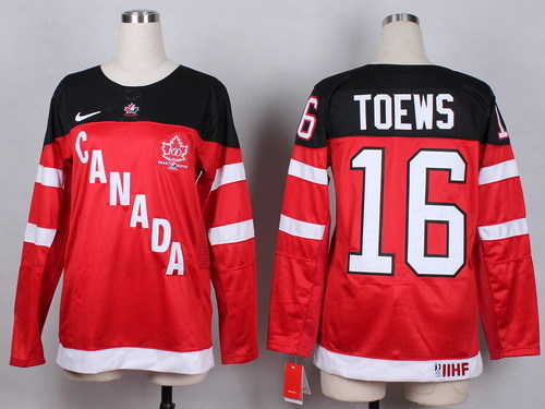2014/15 Team Canada #16 Jonathan Toews Red 100TH Women’s Jersey
