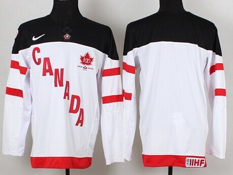 2014/15 Team Canada Men’s Customized White 100TH Jersey