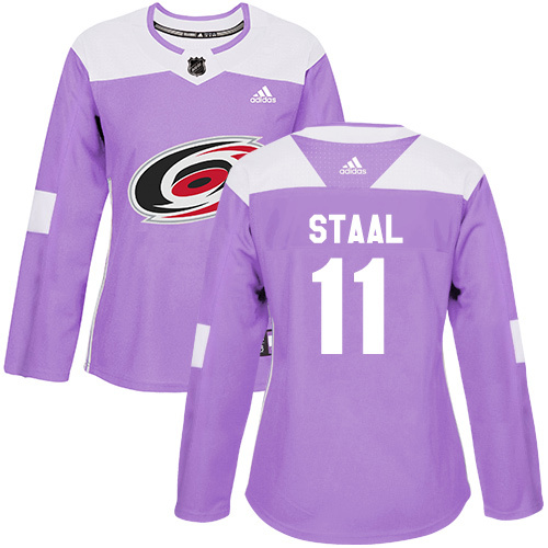 Adidas Carolina Hurricanes #11 Jordan Staal Purple Authentic Fights Cancer Women’s Stitched NHL Jersey