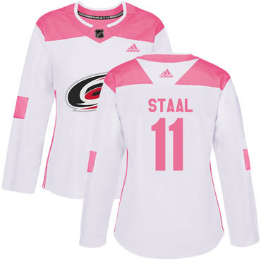 Adidas Carolina Hurricanes #11 Jordan Staal White Pink Authentic Fashion Women’s Stitched NHL Jersey