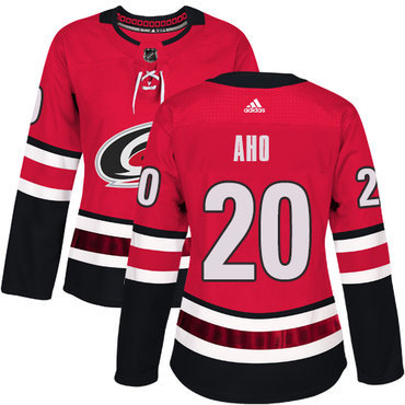 Adidas Carolina Hurricanes #20 Sebastian Aho Red Home Authentic Women’s Stitched NHL Jersey