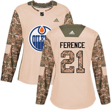 Adidas Edmonton Oilers #21 Andrew Ference Camo Authentic 2017 Veterans Day Women’s Stitched NHL Jersey