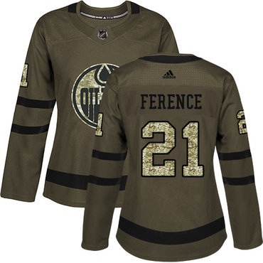 Adidas Edmonton Oilers #21 Andrew Ference Green Salute to Service Women’s Stitched NHL Jersey