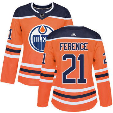 Adidas Edmonton Oilers #21 Andrew Ference Orange Home Authentic Women’s Stitched NHL Jersey