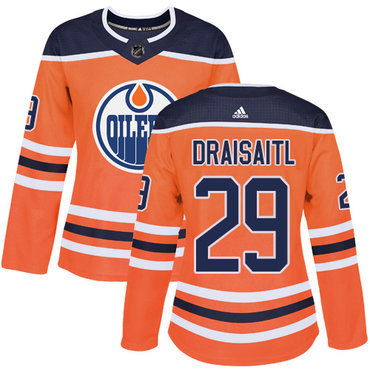 Adidas Edmonton Oilers #29 Leon Draisaitl Orange Home Authentic Women’s Stitched NHL Jersey