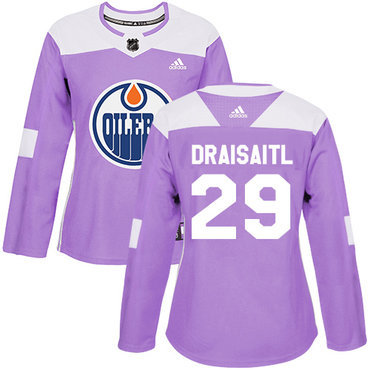 Adidas Edmonton Oilers #29 Leon Draisaitl Purple Authentic Fights Cancer Women’s Stitched NHL Jersey