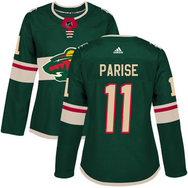 Adidas Minnesota Wild #11 Zach Parise Green Home Authentic Women’s Stitched NHL Jersey