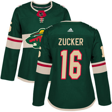 Adidas Minnesota Wild #16 Jason Zucker Green Home Authentic Women’s Stitched NHL Jersey