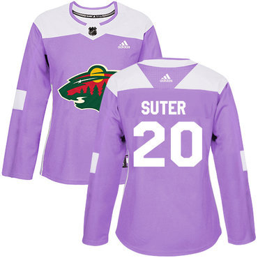 Adidas Minnesota Wild #20 Ryan Suter Purple Authentic Fights Cancer Women’s Stitched NHL Jersey