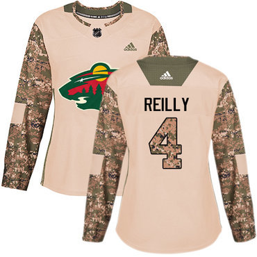 Adidas Minnesota Wild #4 Mike Reilly Camo Authentic 2017 Veterans Day Women’s Stitched NHL Jersey