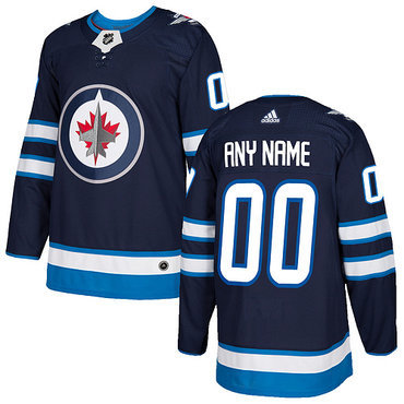 Custom Men’s Adidas Winnipeg Jets 2017-2018 Hockey Blue Stitched NHL Jersey