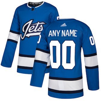 Men’s Winnipeg Jets Adidas Blue Alternate Authentic Custom Jersey