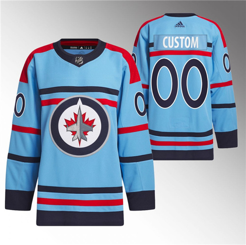 Men’s Winnipeg Jets Custom Light Blue Anniversary Primegreen Stitched Jersey