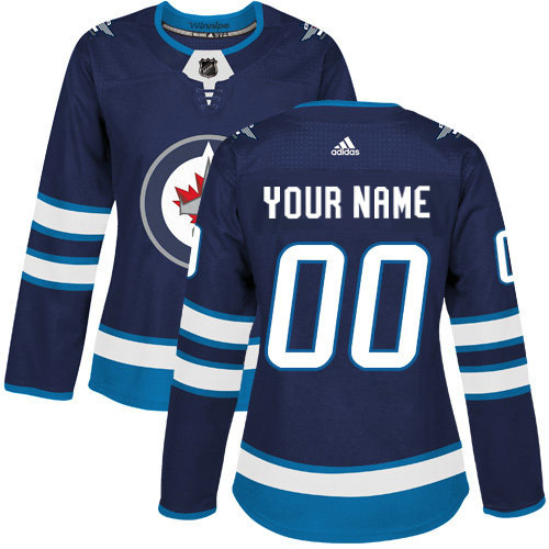 Women’s Adidas Winnipeg Jets Customized Authentic Navy Blue Home NHL Jersey